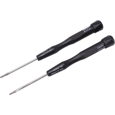 Set mit 2 professionellen Schraubendrehern mit rutschfestem Griff und magnetischer Spitze, Chrom-Vanadium-Stahl, für Wartungsarbeiten 8800C D (1/5)