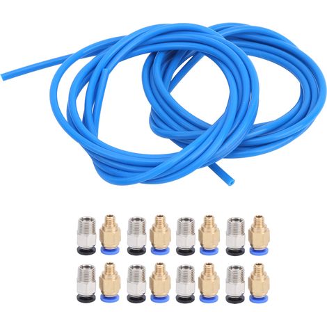 Accessoires pour imprimante 3D : 2 tubes PTFE bleus, 8 tubes M10, 8 connecteurs pneumatiques M6 (1/5)