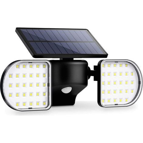 Foco solar LED ajustable de 360° con sensor de movimiento, resistente al agua IP65 para entrada de garaje, patio y jardín, 56 LED. (1/5)
