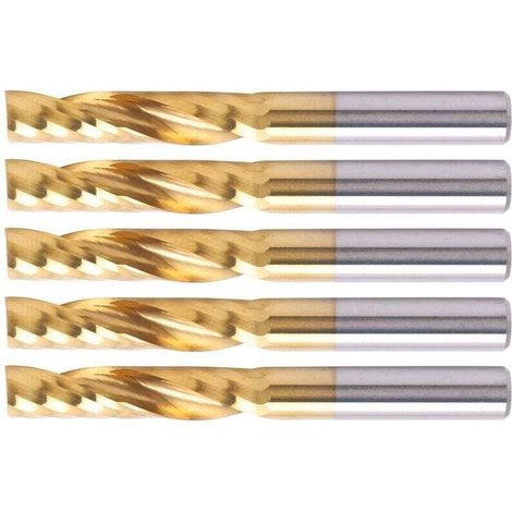 5 Pièces 6X28X55mm Professionnel CNC Fraise en Bout Métal Spirale Routeur Peu Accessoire pour Aluminium Laiton Cuivre Autres Métaux Non Ferreux A