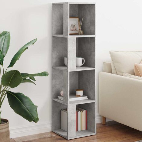 Armoire d'angle-Meuble de rangement Gris béton 33x33x132 cm Bois d’ingénierie 273537 (1/5)