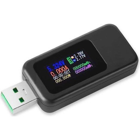 USB 3.0 tester, 4-30V 0-6.5A power meter, USB voltage and current tester, digital voltmeter, ammeter, external battery capacity tester with IPS color screen. (1/4)