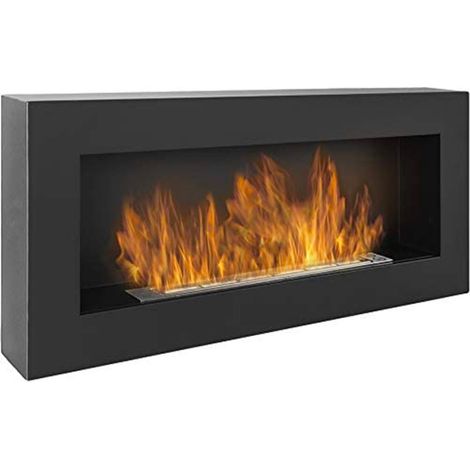 Wandmontierter Bioethanol-Kamin "Siena" aus Stahl 2,5 kW Modernes Dekor 90 cm