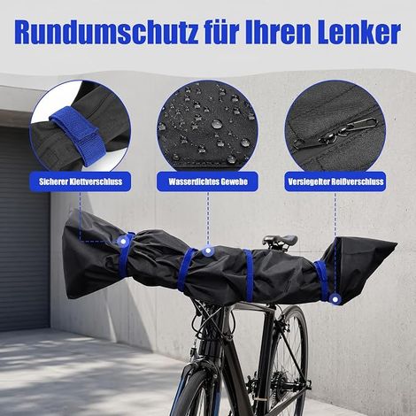 Housse de protection de guidon, accessoire de transport pour vélo électrique, protection universelle pour porte-vélos (Bleu) (1/4)