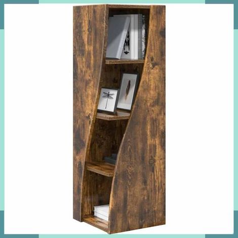 889860 Meuble d'angle Chêne fumé 32x32x102cm Bois d'ingénierie (1/5)