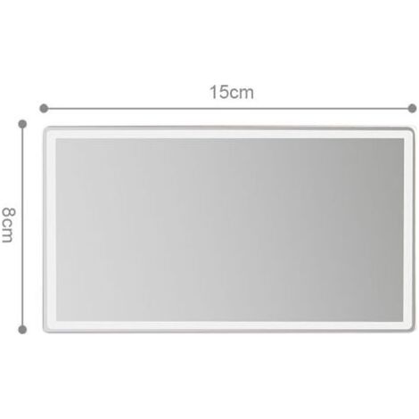 Miroir de courtoisie pour voiture – Miroir de maquillage rabattable avec surface chromée inoxydable, dimensions 150 × 80 mm (1/3)