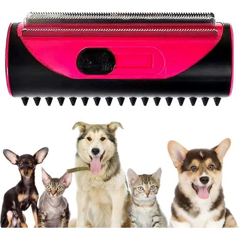Filiyano-Brosse pour chien et chat, peigne de toilettage 3 en 1 pour démêlage et nettoyage des poils de chat, chien et cheval (rose) (1/5)