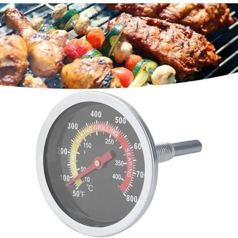 Thermomètre de barbecue, 7 cm cadran 50 800 ℉ thermomètre en acier inoxydable professionnel FOUR BARBECUE fumoir BBQ cuisson therm (1/4)