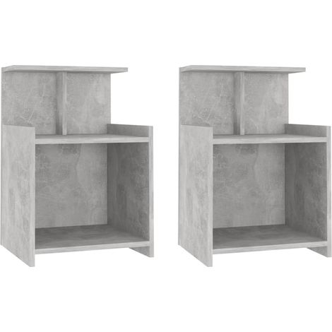 Set di 2 comodini con ripiani 40 x 35 x 60 cm in truciolato grigio DEC035377