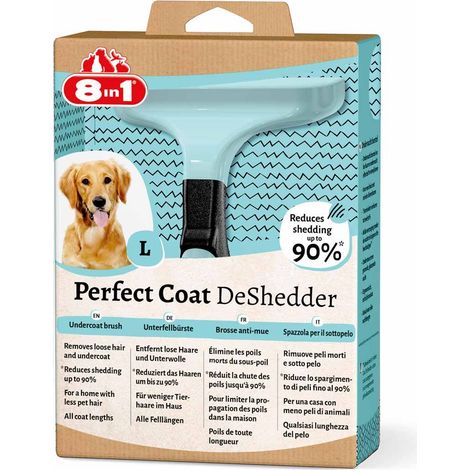 Brosse 8in1 Perfect Coat avec manche ergonomique pour grands chiens (1/2)