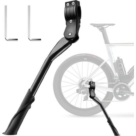 Béquille Vélo - Réglable Hauteur 34-40 Cm - Pour Vélos 24 À 29 Pouces - Antidérapante - Aluminium Et Caoutchouc - Noir - 1 Pièce (1/3)