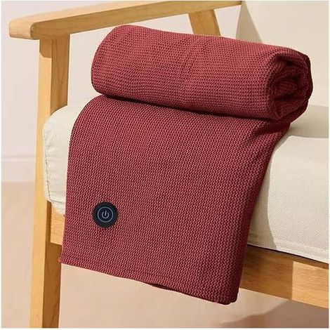 Tragbare Heizdecke, elektrisch beheizbarer Schal mit USB-Anschluss, 150 x 80 cm, maschinenwaschbar, für Nacken und Schultern (rot) (1/5)