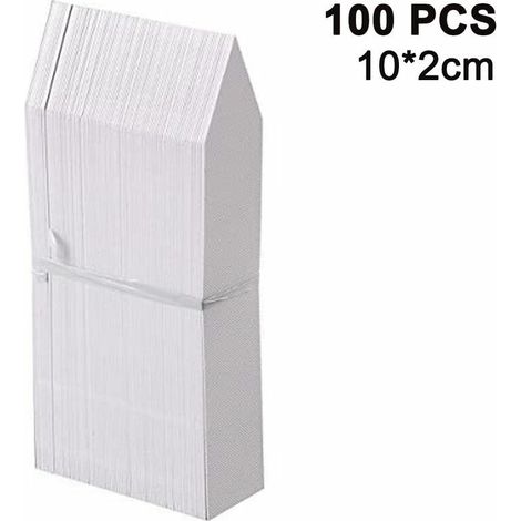 Lot de 100 étiquettes pour plantes, étiquettes à insérer, étiquettes de jardin en plastique, étiquettes de pépinière pour fleurs, légumes, graines, blanches (1/5)