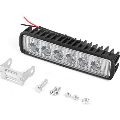 Barre lumineuse 18W 800LM LED pour moto, camion, voiture tout-terrain, phares antibrouillard (1/4)