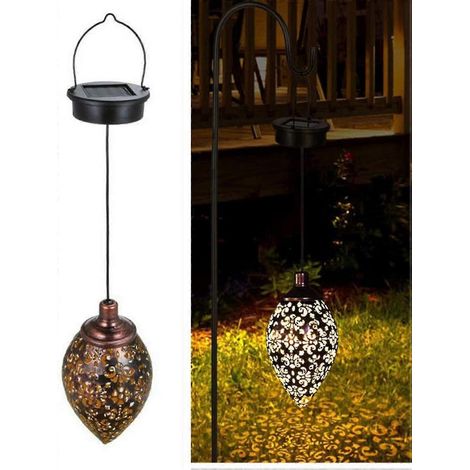 Lanterne solaire décorative d'extérieur, lampe solaire de jardin, lanterne de jardin, étanche IP65, LED solaire, éclairage décoratif d'extérieur [classe énergétique A+] (1/5)