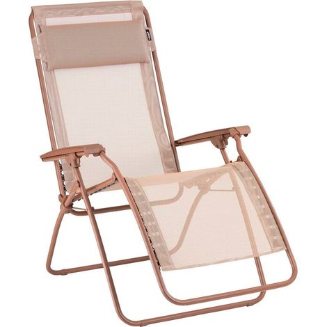 Fauteuil Relax Transat Jardin - Chaise Longue Zéro Gravité - Rclip - Batyline® Iso - Orange Canyon - Lafuma Mobilier