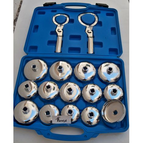 CHIAVI A TAZZA PER FILTRO OLIO CARTUCCIA AUTO CAMBIO UNIVERSALE 14 PZ