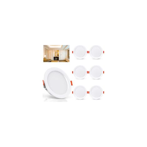 Lot de 6 spots LED encastrables 5W 500 lumens – 4000K blanc naturel – Étanchéité IP44 – Installation facile sans transformateur - 500Lumen