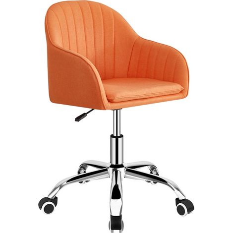 Poltroncina da ufficio in lino arancione- Ann (1/5)