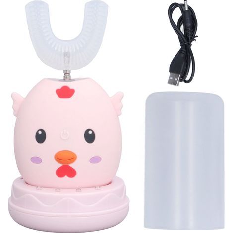 Brosse à dents électrique en forme de U pour enfants 6‑12 ans - Design mignon et silicone 360° pour soins bucco-dentaires (1/5)