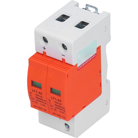 Parafoudre DC photovoltaïque 2P protecteur surtension 20-40KA 1000V LT1-40 module orange (1/5)