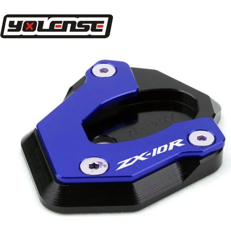 (Bleu-Zx10R) Compatible avec les motos KAWASAKI ZX-6R, ZX-10R, ZX6R, ZX10R et ZX 6R. Béquille latérale CNC, extension et support pour une meilleure stabilité. (1/4)
