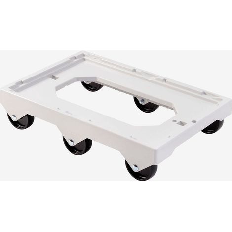 Socle rouleur 6 roues - axe inox - gris - Gilac