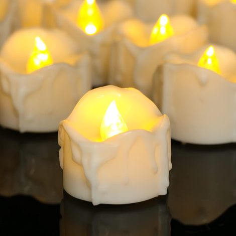 Bougie tealight, paquet de 12 clignotant sans flamme LED tealight batterie alimenté bougie décorative de Noël, décoration d’intérieur pour la maison (1/5)