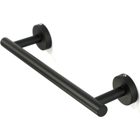 Barre de serviette de bain de 40 cm, en acier inoxydable noir , porte-serviettes mural pour salle de bain, cuisine, WC (1/5)