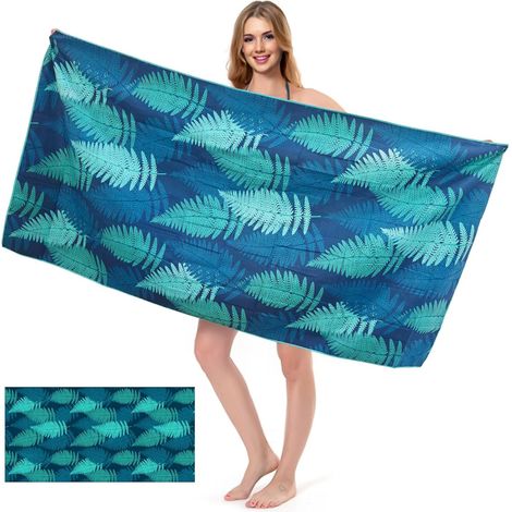 Serviette de Plage Microfibre à Séchage Rapide, Drap de Plage Anti Sable, Légère pour Voyage, 160 x 80cm (1/5)