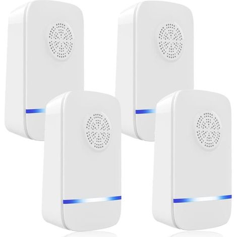 Répulsif antiparasitaire à ultrasons, pièges à souris anti-insectes électroniques 4 paquets pour l'intérieur, plug-in répulsif contre les moustiques et les araignées, répulsif efficace contre les rats