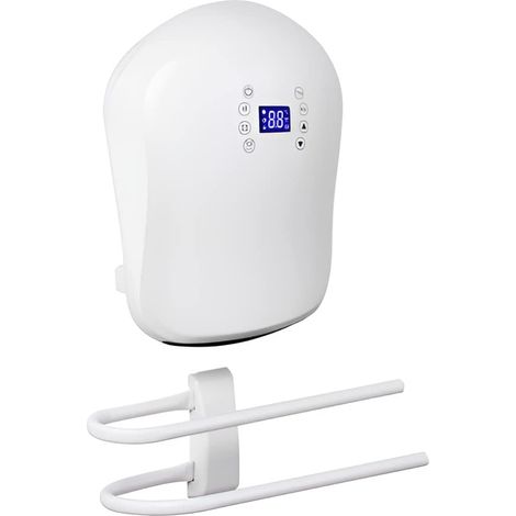 Sèche-Serviettes Soufflant Électrique 2000 W Double Barre Porte-Serviettes Indépendante Chauffage Rapide Thermostat Électronique Minuterie 24h IP24 Salle de Bain Modèle TEXAS (1/4)