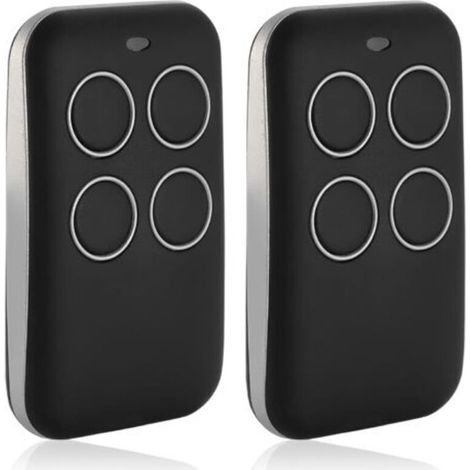 2pcs Telecommande Garage Universelle Portail Télécommande Porte de Garage 433mhz, Telecommande Portail Bip Portail Universelle émetteur Manuel 433 Mhz Télécommande à 4 Canaux Clonage (1/5)