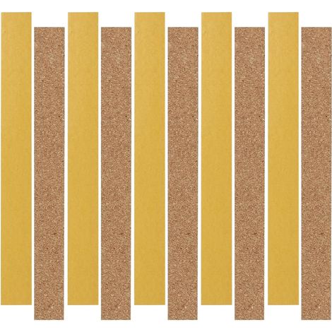 10er Pack selbstklebende Hutstreifen aus Kork - 200 x 20 x 2 mm - Reduzierband für innere Hutgröße - Selbstklebender Hutverkleinerer - Außenstreifen