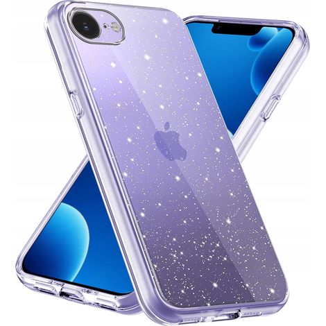 Hülle für iPhone 16e, Silikon-Glitzer-Rückseite, glänzende Hülle + Glas (1/5)