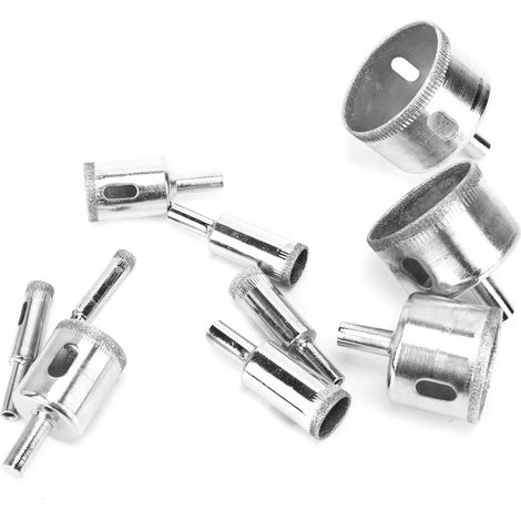 Ensemble de 10 forets diamantés pour scie cloche, lavables, pour usage industriel durable, de 8 à 50 mm. (1/5)