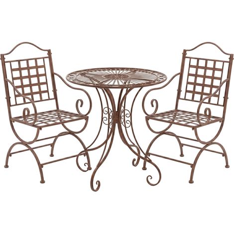 Juego de muebles de jardín Viro con 2 sillas Marrón antiguo (1/5)
