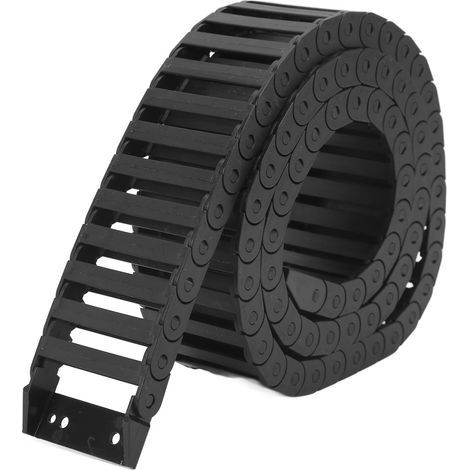 Chaîne de traînée en Nylon de 1m de longueur, bonne ténacité PA66, résistance à la température, porte-fil de câble noir pour Machine CNC (1/5)