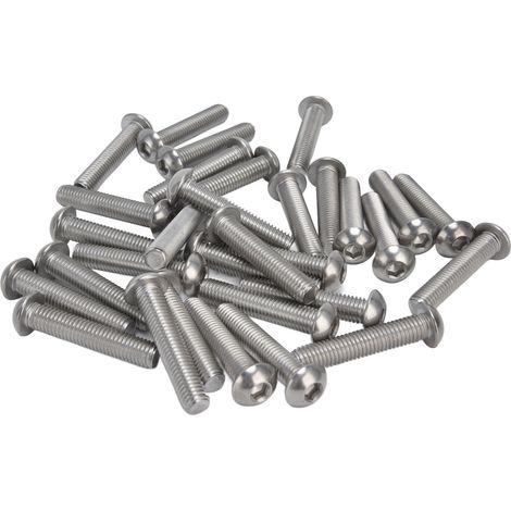 30-teiliges Set Innensechskantschrauben mit Knopfkopf, A2 Edelstahl, M10x1,5, Grobgewinde, M10x50 (1/5)