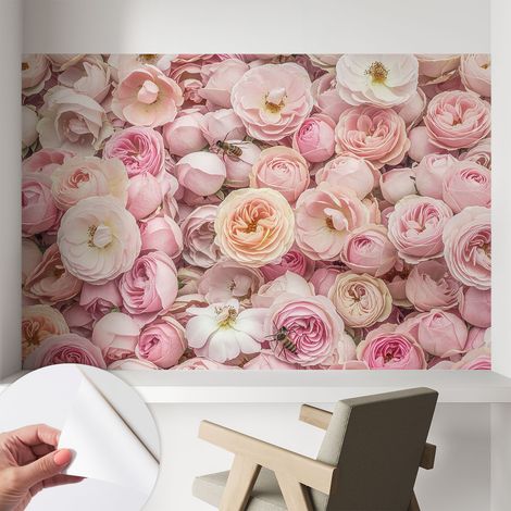 Papier peint autocollant adhésif avec motifs pour salon et chambre accessoire stylé pour votre intérieur Belles fleurs 104x70 cm (1/5)