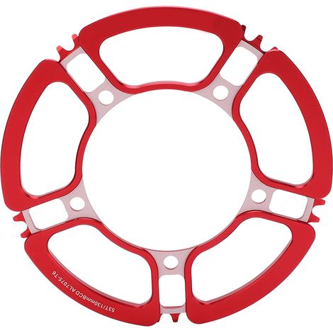 Pédalier LP Litepro à cinq trous, entraxe 130 BCD, 53 dents, pour vélo pliant, plateau de dents rouge (1/5)