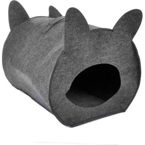 Niche Forme Chat Feutrine avec Poignée 40 x 34 x 36 cmanthracite (1/2)