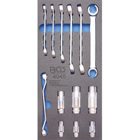 Insert de Servante d Atelier 1/3 - Jeu de 13 Douilles Clé Polygonale Ouverte 10 mm (3/8\) - Clé Spéciale - Précision - D-Work