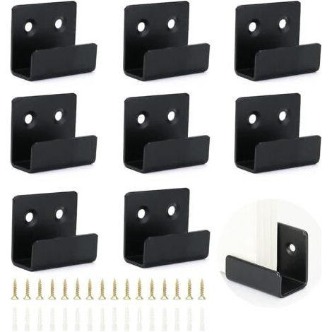 BUNTHAUS 8 Pièces (Noir, Largeur Intérieure 20mm) Crochets Robustes Carreaux de Acier Inoxydable, Crochet Mural Robuste avec vis et Tube d'Expansion, Pour Salles de Bains, Cuisines et Garages (1/5)