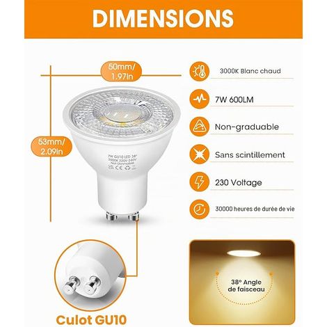 Ampoule GU10 LED Spot 3000K Blanc (1/3)