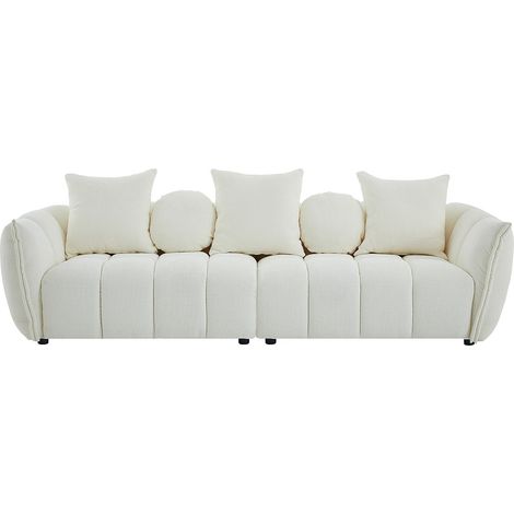 Canapé 4 places en tissu texturé beige GONOLON (1/4)
