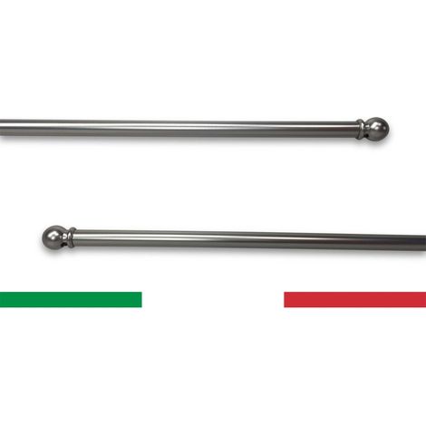 Coppia ASTINE Tex ottone NICHELATO ARGENTATE Regolabili per Tenda a vetro Cm. 30-40