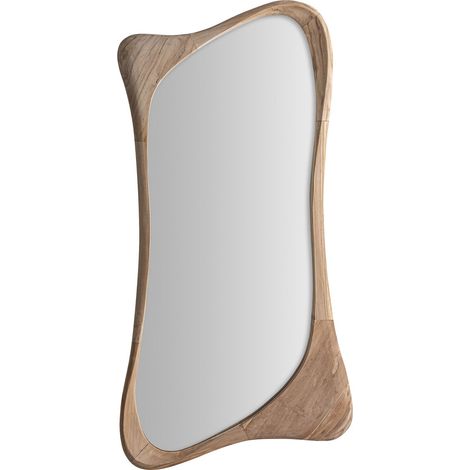 Miroir organique en teck style ethnique - brun naturel (1/4)