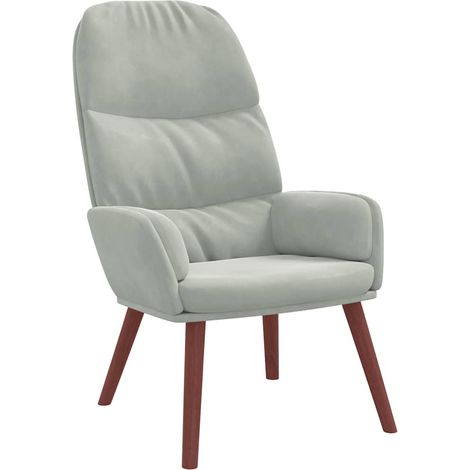 vidaXL Sedia Relax Grigio Chiaro in Velluto (1/5)
