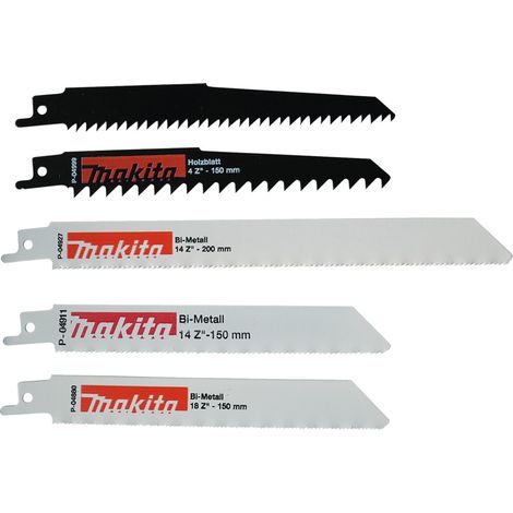 Makita Reciprosägeblatt Set 150 - 200 mm 5 tlg. ( P-83967 ) für Holz und Metall